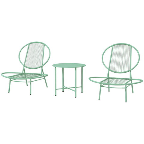 Rootz 3-Part Bistro Set - Garden Furniture Set - Poly Rattan Chairs - Weatherproof - Stainless Steel - 74cm x 68cm x 78cm