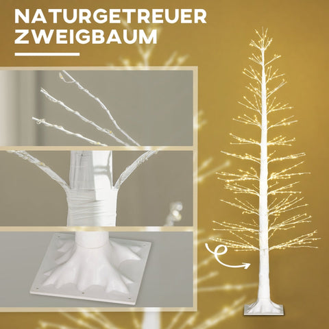 Rootz Artificial Light Tree - LED Tree - Decorative Tree - Lifelike Bark - Warm White LEDs - Flexible Branches - Indoor Outdoor - 180cm x 26cm x 26cm