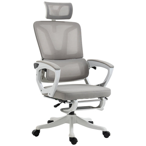 Rootz Ergonomic Office Chair - Executive Chair - Manager Chair - Lumbar Support - 66W x 58D x 110-118H cm - Mesh Black and Gray