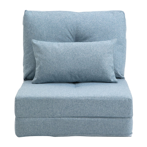 Rootz Folding Floor Chair Mattress - Sleep Mat - Convertible Sofa Bed - Space-Saving Comfort - 60cm x 80cm x 56cm Blue