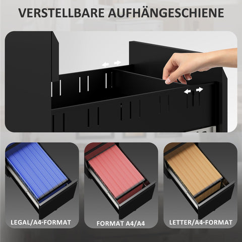 Rootz Metal Office File Cabinet - 3 Drawer Storage - Rolling Lockable Cabinet - Space-Saving - 43.5cm x 60cm