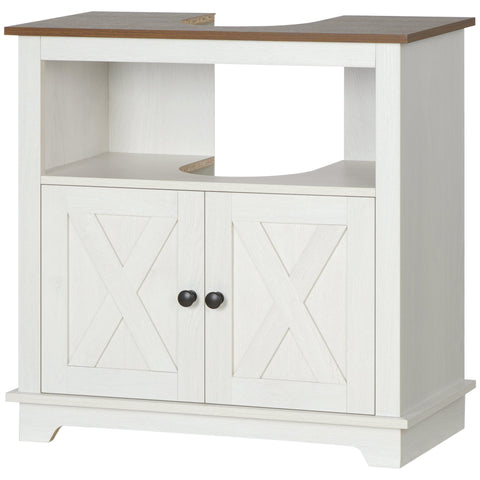 Rootz Bathroom Cabinet Vanity - Base Cabinet - Storage Unit - Space-Saving - 60 x 30 x 60 cm - White - Optimizes Space Under Sink
