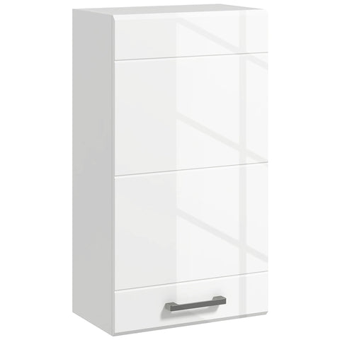 Rootz Hanging Bathroom Cabinet - Wall Cabinet - Bathroom Storage - Adjustable Shelf - Hygienic MDF - 37 x 22.5 x 70 cm - Gloss White
