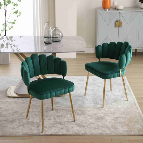 Rootz Set of 2 Velvet Dining Chairs - Elegant Dining Seats - Ergonomic Comfort - High-Quality Velvet - 56cm x 58cm x 78cm