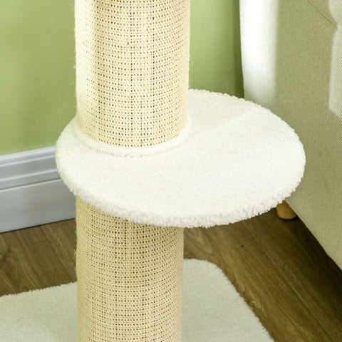 Rootz Cat Tree 91cm - Climbing Tree - Activity Tower - Promotes Play - 45cm x 45cm x 91cm - White Lamb Wool