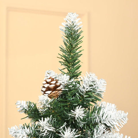 Rootz Artificial Christmas Tree - Snow-Covered Branches - Decorative Cones - Realistic Appearance - 180cm x 75cm - 630 Tips - 37 Cones