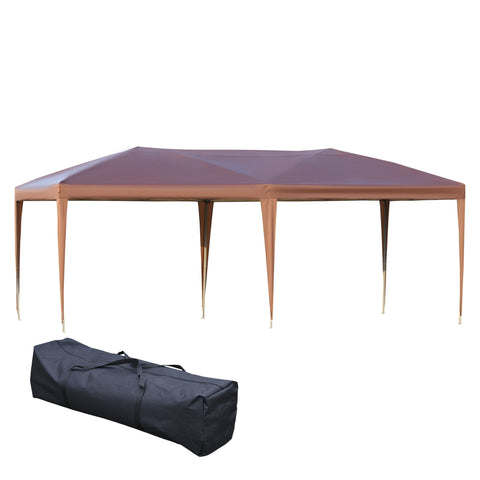 Rootz Pop-up Folding Garden Awning - Portable Pavilion - Outdoor Canopy - UV Protection - 6m x 3m x 2.7m