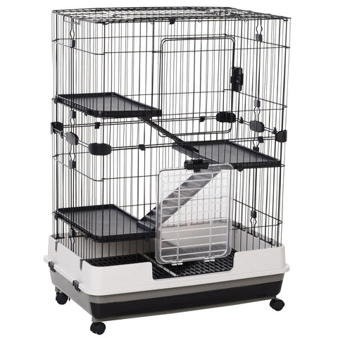 Rootz Small Animal Cage - Pet Enclosure - Rolling Cage - Easy Clean - 81.2cm x 52.7cm x 110cm