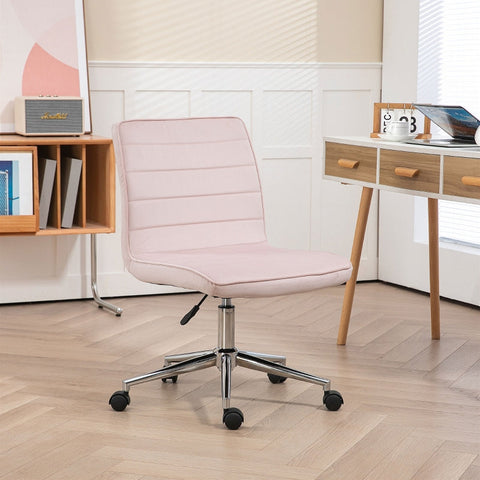 Rootz Office Chair - Computer Chair - Desk Chair - Height Adjustable - Soft Padding - Easy Mobility - 51cm x 64cm x 78-88cm - Pink Velvet Look