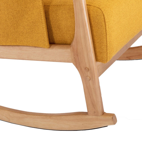 Rootz Rocking Chair & Footrest Set - Glider - Recliner - Durable Wood & Foam Comfort - Chair: 65x85x94cm, Footrest: 53x36x36cm