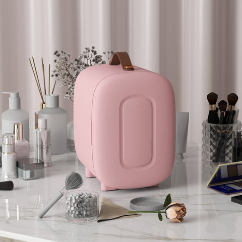 Rootz Pink Mini Beauty Fridge - Cosmetic Fridge - Skincare Fridge - Portable & Quiet - 20.3 x 26.3 x 28 cm