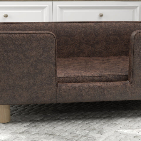 Rootz Pet Sofa Dog Cushion - Cat Bed - Plush Pet Lounger - Microfiber Comfort - 74cm x 48.5cm x 31cm - Soft Edge & Wooden Legs for Stability