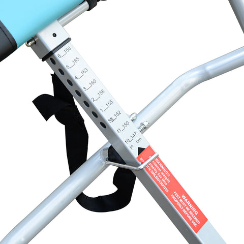 Rootz Foldable Inversion Table - Back-Training Equipment - Adjustable Seat Belt - Space-Saving Design - 65cm x 112-142cm x 126cm