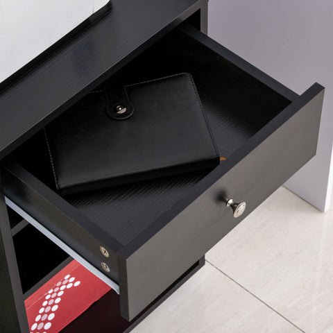 Rootz Printer Table - Printer Stand - Office Trolley - Chipboard - Black - 60cm x 40cm x 68.5cm - Maximize Workspace Efficiency