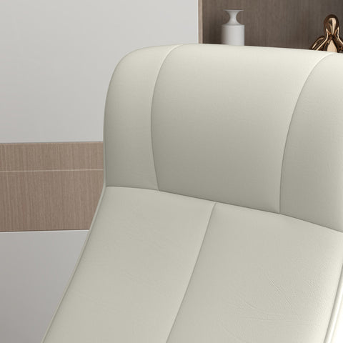 Rootz Recliner & Stool Set - TV Armchair - Swivel Chair - Ergonomic Comfort - White - 69L x 71W x 104H cm