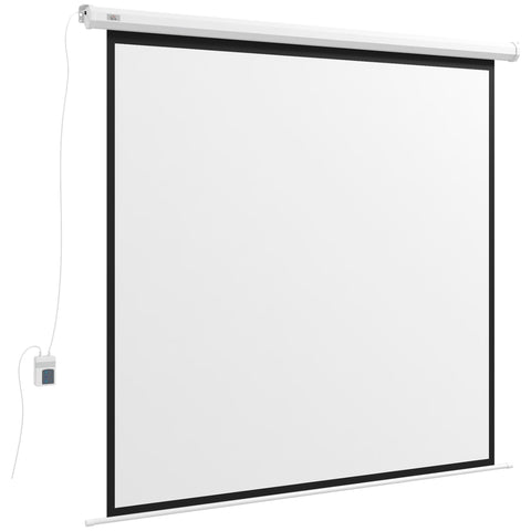 Rootz Beamer Canvas - Projector Screen - Motorized Cinema Experience - Remote Control - 172 x 172 cm - White
