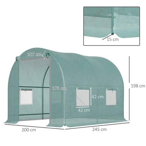 Rootz Foil Greenhouse - Plant Shelter - Garden Protection - Shields from Harsh Weather - Durable Steel Frame - Excellent Ventilation - 245cm x 200cm x 198cm
