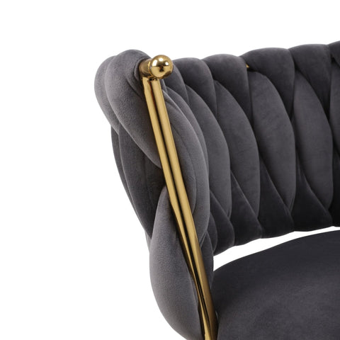 Rootz Bar Chair - Swivel Seat - Height Adjustable - Velvet Comfort - 46.9cm x 51.9cm x 102.9cm