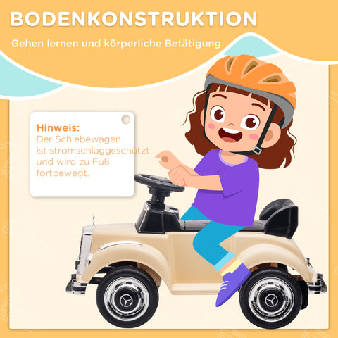 Rootz Slide Children's Car - Ride-On Toy - Push Car - Storage Space - 77.5cm x 41.5cm x 45cm - Officially Licensed Mercedes Benz Design