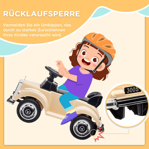 Rootz Slide Children's Car - Ride-On Toy - Push Car - Storage Space - 77.5cm x 41.5cm x 45cm - Officially Licensed Mercedes Benz Design