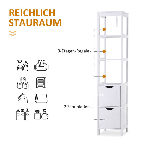 Rootz Bathroom Shelf Cabinet - Kitchen Cabinet - Storage Organizer - Space-Saving Design - 30L x 30W x 144H cm