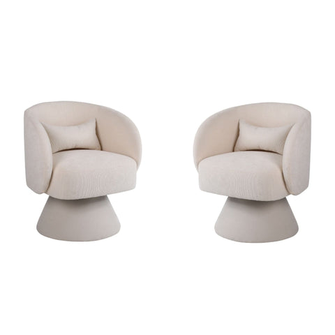 Rootz Modern Swivel Leisure Chair Set - Rotating Chair - Minimalist Design - High Density Cushion - 67cm x 61.4cm x 77.9cm