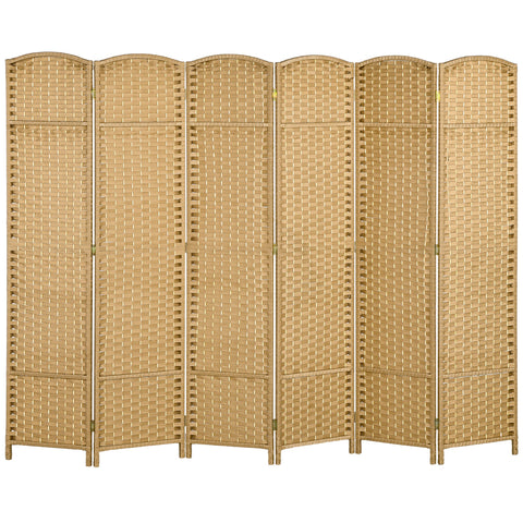 Rootz 6-Part Foldable Room Separator - Privacy Screen - Room Divider for Living Room - Durable Polypropylene - 240cm x 1.6cm x 170cm