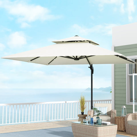 Rootz Off Square Parasol - Sunshade - Patio Umbrella - UV50+ Protection - 2.7m x 2.7m x 2.65m