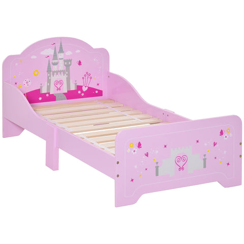 Rootz Children's Bed - Princess Castle Bed - Kids Bed - Slatted Frame Included - MDF Plywood - 143cm x 73cm x 60cm