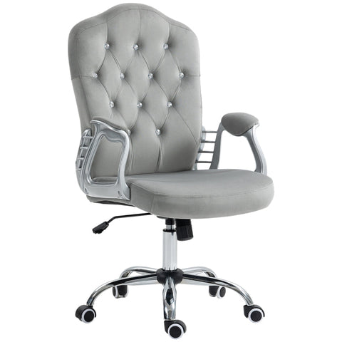 Rootz Velvet Office Chair - Desk Chair - Task Chair - Extra Thick Padding - Height Adjustable - 61cm x 61cm x 104-114cm
