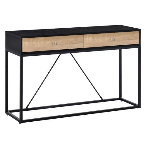 Rootz Console Table - Entrance Table - Sofa Table - Modern Design - 2 Drawers - Metal Frame - 120 x 35 x 75 cm