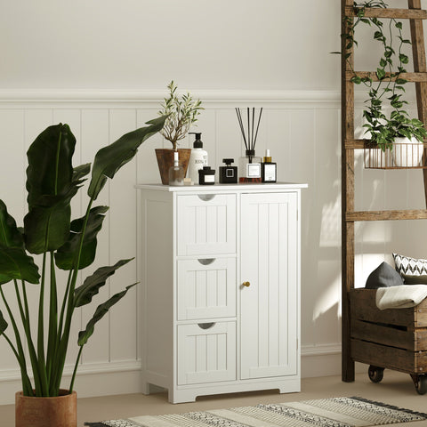 Rootz Bathroom Cabinet - Storage Unit - White Organizer - Moisture-Resistant MDF - 30cm x 30cm x 80cm