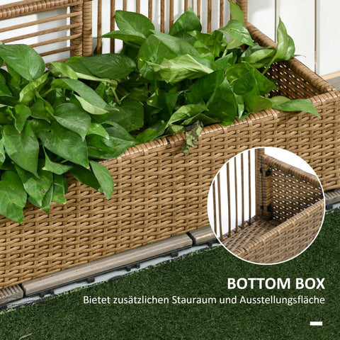 Rootz Plant Pot - Flower Box with Trellis - Weather-Resistant Planter - Durable & Maintenance-Free - Ideal for Various Plants - 103 cm x 103 cm x 29 cm - Sand