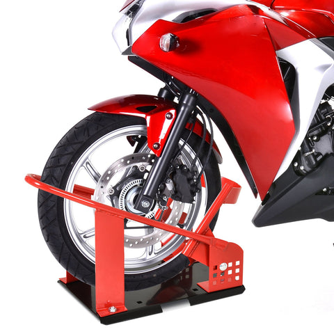 Rootz Universal Motorcycle Stand - Bike Support - Clamping Block - Stable Transport - 51-69l x 27.5b x 34h cm - Up to 450 kg Load