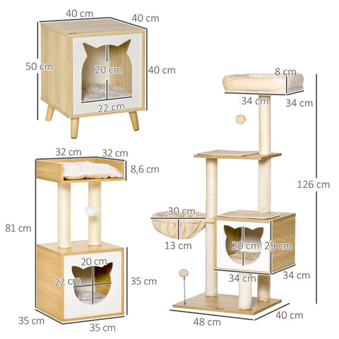 Rootz Spacious Cat House - Feline Den - Pet Shelter - Soft Lounger Cushion - 48L x 40W x 126H cm