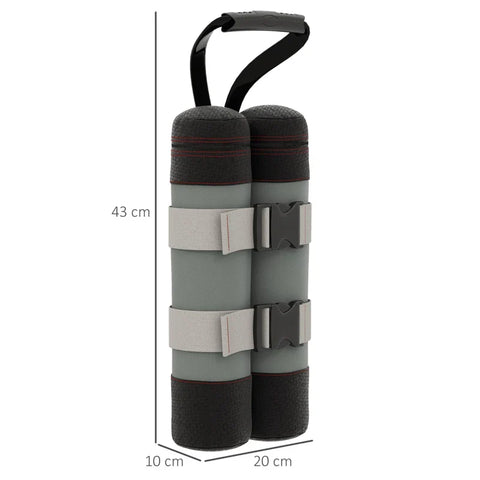 Rootz Gazebo - Gazebo Sandbags - Sandbags Set of 4 - Sand Free with Straps - Oxford Polyester - Weatherproof - Black - 20L x 10W x 43H cm