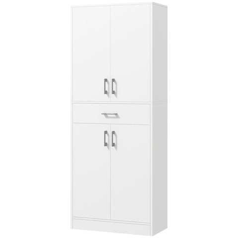 Rootz High Kitchen Cabinet - Storage Cupboard - Modern Cabinet - Adjustable Shelves - 70.8cm x 34cm x 180cm - White