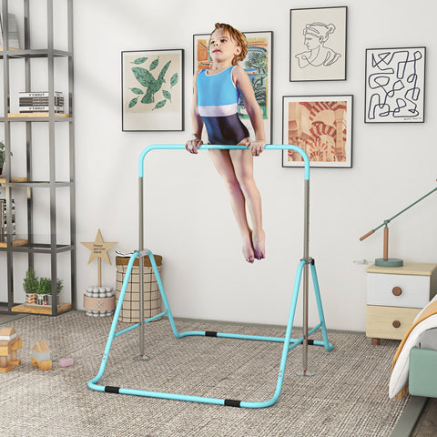 Rootz Children's Aerobics Bar - Gymnastics Pole - Adjustable Gymnastics Bar - Height Adjustable 88-128cm - Foldable for Easy Storage - 154x106.2x88-128cm