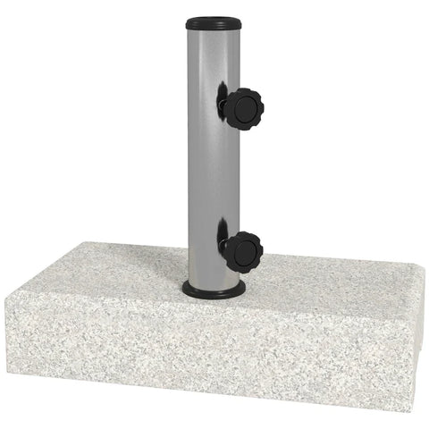 Rootz Parasol Stand - Umbrella Stand - UV Resistant - Solid Granite Base - Garden-patio - Granite - Stainless Steel - Gray - 45L x 22.5W x 40H cm