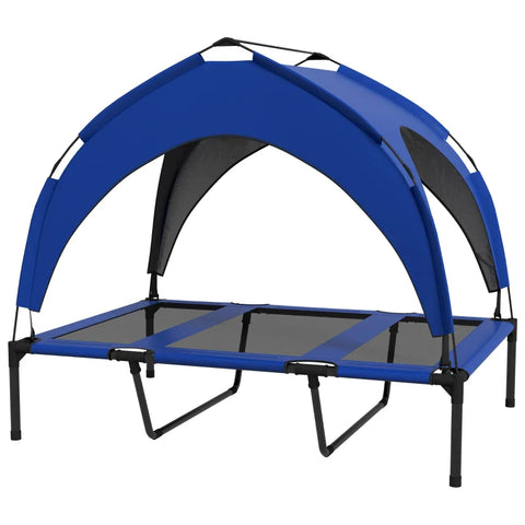 Rootz Dog Beds - Dog Sofas - Weather Resistant - Raised Frame - Pet Bed - Water-repellent - Oxford, Steel-breathable Mesh-polyester - Dark Blue - 106L x 76W x 94H cm