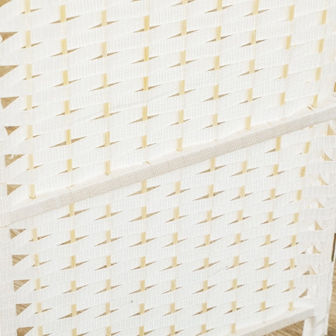 Rootz 6-Part Room Separator - Foldable Privacy Screen - Pine Wood Divider - Durable & Stylish - 240cm x 1.6cm x 170cm White