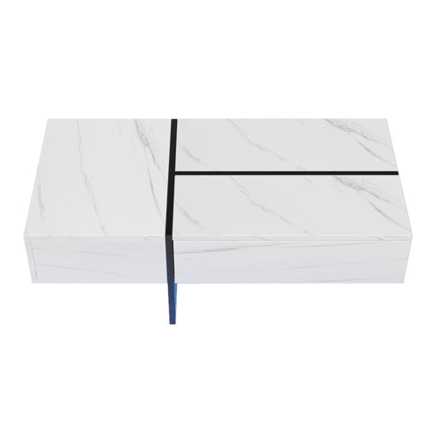 Rootz Coffee Table - Elegant Center Table - Living Room Table - LED Lighting System - 100L x 50W x 34.5H cm