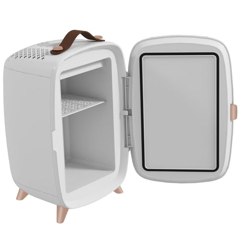 Rootz 6L Cosmetic Mini Fridge - Beauty Fridge - Skincare Cooler - Preserves Products - 24.3x19.4x35.6cm - Mirror & LED Lights