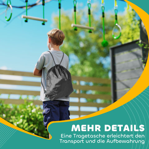 Rootz 3 Zipline Kits - Children's Cable Car Set - Adventure Kit - Strength & Coordination Boost - Fir Wood, Plastic - 1000L x 5B x 0.18T cm