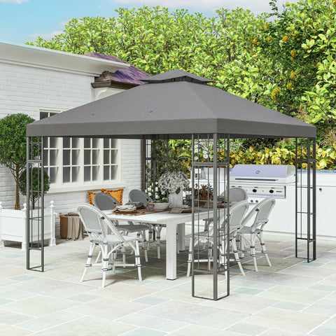 Rootz 3x3m Garden Pavilion - Gazebo - Outdoor Shelter - UV30+ Protection - Enhances Airflow - 298cm x 298cm x 279cm
