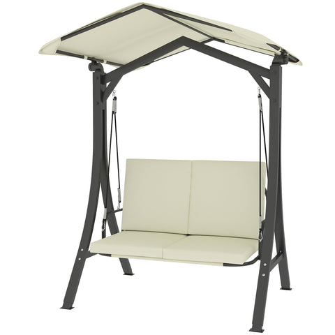 Rootz 2-Seater Hollywood Swing - Garden Swing - Adjustable Canopy Chair - UV Protection - 150cm x 120cm x 182cm