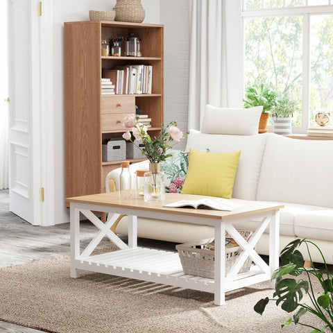 Rootz Side Table - Coffee Table - Living Room Table - Stable & Stylish - 116cm x 60cm x 48cm