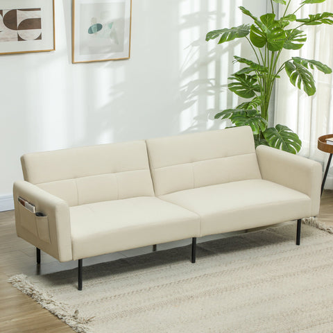 Rootz Adjustable 3-Seater Sofa Bed - Convertible Couch - Modern Sleeper Sofa - Maximum Comfort - 200cm x 77cm x 72cm