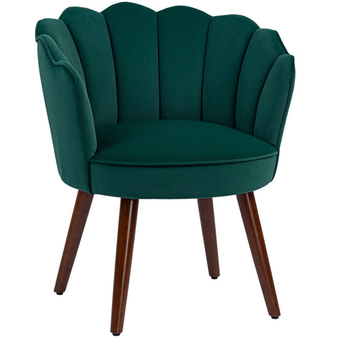 Rootz Fautalilage Coquillage Armchair - Velvet Chair - Shell Back Chair - Stylish Comfort - 66cm x 66cm x 78.5cm