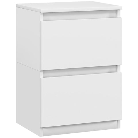 Rootz 2 Drawer Bedside Table - Nightstand - Side Table - Ample Storage - 39.6L x 32.3W x 56H cm